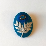tocohana 刺繍ブローチ  ブルー系