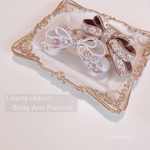 バンドカラー増色♡【ベッツィアン・プリンセス】ベビーヘアバンド 三角ピン リバティ 花柄  ベビーピン