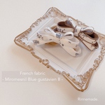 バンドカラー増色♡【French fabric Ribbon⠀- Miromesnil  Blue gustavien Ⅱ-】フランス生地 フランス輸入 リバティ ベビーヘアバンド リボンヘアバンド