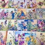 フラワーフェアリーズ(blue×purple)🧚‍♀️ポストカードセット＊葉書＊コラージュ素材＊メッセージカードにも♪