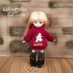 ＊オビツ11 フード付きサーフィンくま柄トレーナー ドール服 ねんどろいどどーる＊
