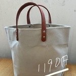 パラフィン帆布トートバック　革持ち手　ivきゃ