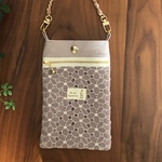 スマホポーチ♡小花刺繍柄♡大人かわいい♡くすみピンク×くすみピンク