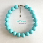 レトロ 大玉 ミントブルー ネックレス　【送料込】