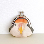 《コザクラインコ　モーブおでこあり》のがまぐち《小》