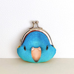 《サザナミインコ　ブルー》のがまぐち《小》