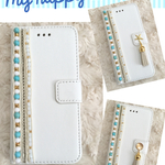 手帳型スマホケース/iPhone/Android/イニシャル