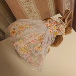 うさぎM Flowers×catsドレス ピンク ペット服 ハーネス