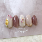 春満載ミモザとフラワーのネイル💐
