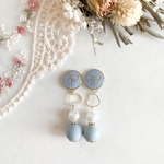 爽やかシック♡くすみライトブルーのピアス、イヤリング