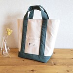 帆布トートバッグ　/生成10号×グリーン
