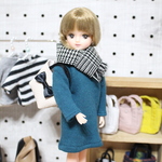 リカちゃん 服 set ♡ニットワンピース ピーコック♡マフラー付き③点set♡