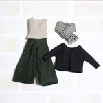 リカちゃん 服 set ♡ワイドパンツ dark green ④点set♡