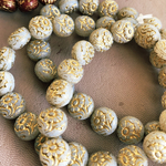【6コセット】JIRI＊IVANA#czech beads#チェコビーズ　flower10㎜ white/bronze