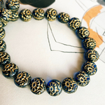 【6コセット】JIRI＊IVANA#czech beads#チェコビーズflower10㎜ marine blue/bronze
