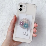 クリアケース フラワー スマホグリップ iPhoneケース iPhone13 iPhone12 iPhone11 スマホケース 韓国 ケース パール おしゃれ 落下防止