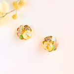 ミモザの季節❁⃘*.ﾟ（ 春 イヤリング ピアス サージカルステンレス 樹脂ピアス イエロー シェル クリスタル ミモザイエロー スワロフスキー・クリスタル 可愛い 大人可愛い ）