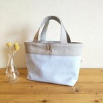 （試作品）帆布トートバッグ　/11号帆布・ライトブルー×グレー