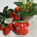 うさぎ ぴかまろ ストラップ いちご