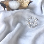 ి 𝕡𝕠𝕞 *glass 【cotton white】ガラスビーズリング　□淡色　□指輪