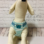 犬猫ハーネス ２点止め　フライスニット　手書き風ボーダー　袖フリル付き（＋600）