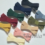 【再販】全10色＊パール付グログランリボンバレッタ