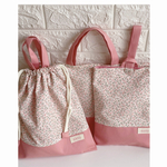 a様オーダー品　　ピンクの花柄のレッスンバッグ