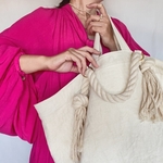 canvas linen 2way big tote bag (off white)