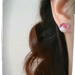 ふたごパールとお花のピアス