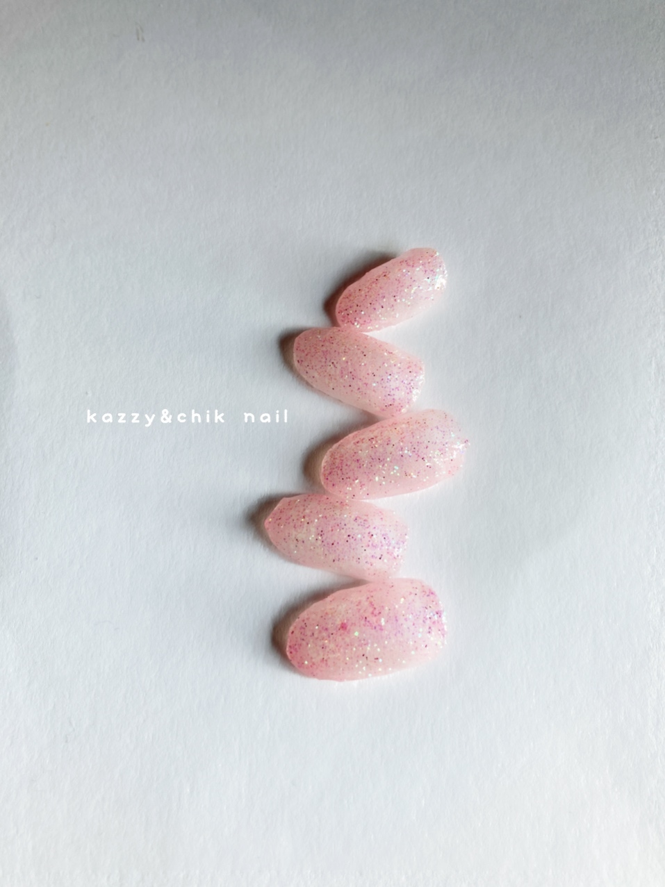 ピンク系　ネイルチップ　オーダー ネイルチップ オーダーメイド ピンク 〜ラメ No.7〜 - kazzy&chik nail