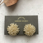 【イヤリング】Beads work (L）: champagne 
