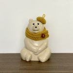 ますたーど色のマフラーと帽子セット/しろくま貯金箱