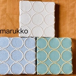 刺繍パネル　春カラー　サークル　ちょうちょ　たんぽぽ