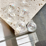 4pcs[mini・14mm]オーロラクリア 水入り ガラスボールチャーム s024