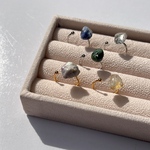 stone ring　　/  サージカルステンレス　ステンレスリング　ゴールドリング　石リング　天然石リング　華奢リング