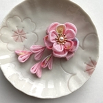 かさね梅　パステルピンク　ベビークリップ