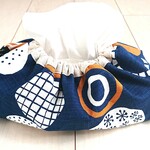 【SALE】▼くしゅくしゅBOXティッシュカバー▼北欧テイスト／circle モチーフ (ネイビー)