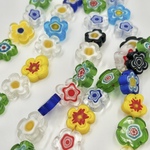  【6個】大　ガラスのお花パーツ