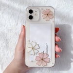 ワイヤー フラワー クリアケース ピンク iPhone13 iPhone12 iPhone11 iPhoneケース 透け感 かわいい