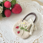 苺の刺繍　ドール用トートバッグ(ネオブライス)ブライスアウトフィット