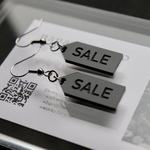 【ラスト再販】アクリル　SALEタグピアス　イヤリング　ブラック a-k31