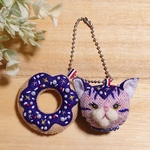 cat & donut  〜milky way〜  キーホルダー