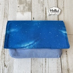 No.14 ちょこっと大きめ横入れお弁当袋 マジックテープ式✴︎星空　ライトブルー