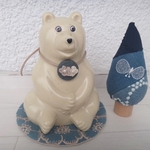 しろくま貯金箱　ミナペルホネン　アネモネ　ちょうちょ　マット＆ツリー　ハンドメイド