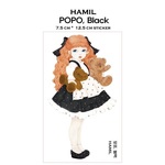 美少女ステッカー　ポポ　E　ブラック　シール韓国作家　海外文具