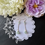 中華風　水芙蓉　蓮花芯のピアス（イヤリング）