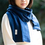 OrganicCotton　藍染3重ガーゼコンパクトマフラー　