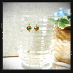 とんぼ玉ピアス☆丸6mm☆グリーン×シルバービーズ