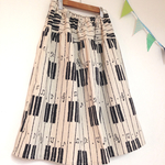 ＊piano柄♪綿麻ティアードスカート＊