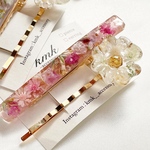ピンク系　ヘアクリップ　クリップ　レジン  レジン アクセサリー　レジン アクセ　ドライフラワー　